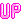 ピンク色の「UP」文字リンクボタンのアニメーション