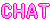 ピンク色の「CHAT」文字リンクボタンのアニメーション