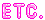 ピンク色の「ETC.」文字リンクボタンのアニメーション