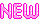 ピンク色の「NEW」文字リンクボタンのアニメーション