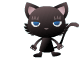 横に歩く黒猫のアニメ