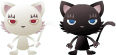 白猫、黒猫のイラスト