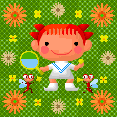 テニスをする女の子のイラスト2