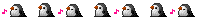 ペンギンと音符のアニメーションライン