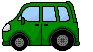 緑色の車のアニメ