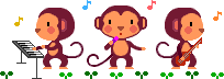 猿のバンドの大きなアニメ