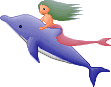イルカに乗っている人魚のアニメーション