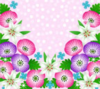 ピンク色背景のポピーとユリのスマートフォン壁紙