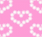 ピンク色背景の花のハートのスマートフォン壁紙